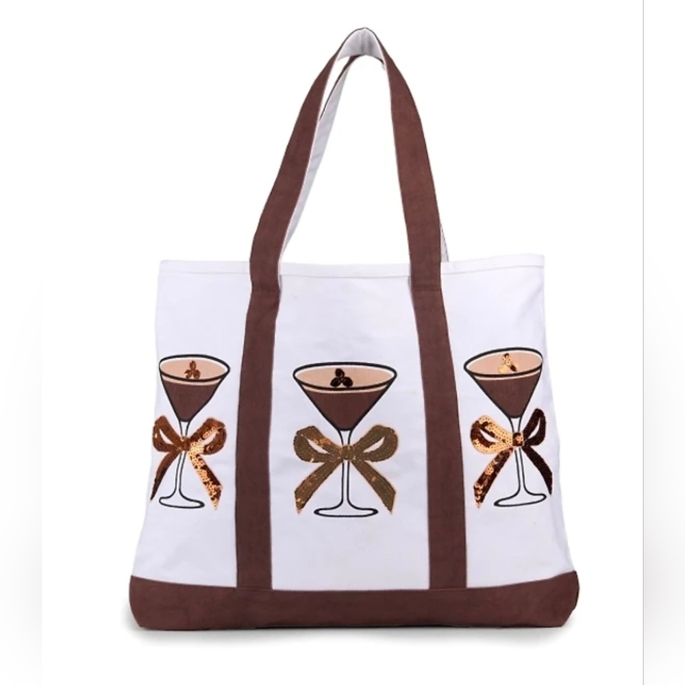 Kirkland's Espresso Martini Sequin Canvas Tote